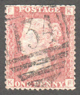Great Britain Scott 33 Used Plate 167 - KF - Click Image to Close